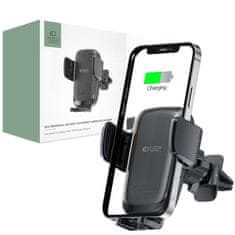 Tech-protect X05 Vent držač mobitela za auto, Qi punjač 15W, crno