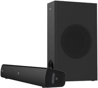 elegantna zvučna traka kreativni stupanj 2 bluetooth optički ulaz aux na USB ulaz surround zvuk surround zvuk jasan dijalog jasan dijaloški okvir također uključena veza s računalom vanjski subwoofer