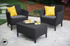 KETER Sivo grafitni set za balkon: 2 stolice + stol, nosivost 110 kg