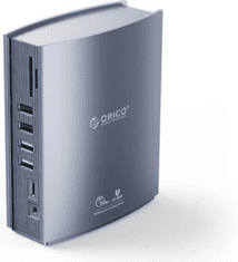 Orico CDH-15N priključna stanica, 15 v 1, 6xUSB-A, 2x USB-C, USB-C PD, 2xHDMI 4K 60Hz, DP 1.4, RJ45, SD+TF, audio, siva (CDH-15N-GY-BP)
