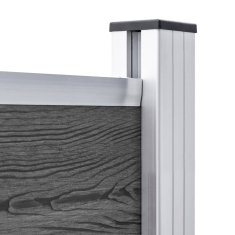 Vidaxl Panel za ogradu WPC 175 x 146 cm crni