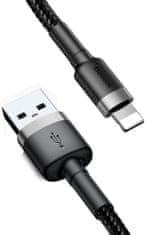 BASEUS Lightning podatkovni kabel, USB-A, 3A, QC, 50 cm, crni