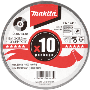 Makita D-18764-10 rezne ploče u metalnom pakiranju, 10 kom