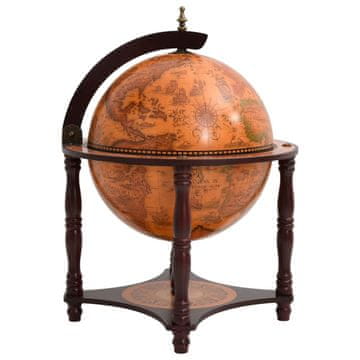 Vidaxl Globe bar sa stalkom za vino, smeđi, puni eukaliptus