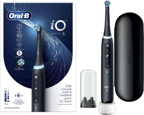 Oral-B četkica za zube iO Series 5, magnetska, crna