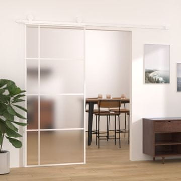 Vidaxl Klizna vrata, ESG staklo i aluminij, 90x205 cm, bijela