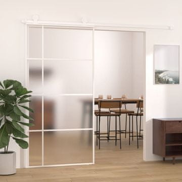 Vidaxl Klizna vrata, ESG staklo i aluminij, 102,5 x 205 cm, bijela