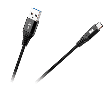 Rebel USB CABEL 2.0 M.- Tip C. M., Black, 1M