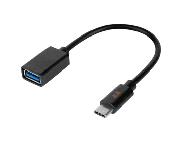 Rebel USB OTG CABEL USB A f. 3.0 - USB C M., Black, 17cm