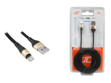 LTC USB kabel za Apple, 480 Mbit / s, Lightning, 8-pin, 2m, crno