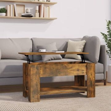 Vidaxl Klub stolić dimljeni hrast 101x49x52 cm