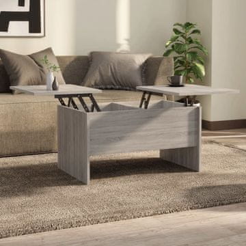 Vidaxl Klub stolić, sivi hrast sonoma, 80x50x42,5 cm