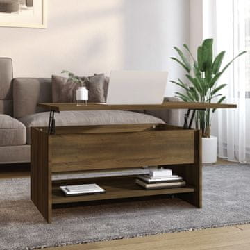 Vidaxl Klub stolić smeđi hrast 80x50x40 cm materijal na bazi drveta