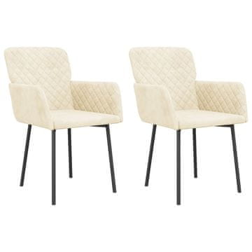 Vidaxl Blagovaonske stolice 2 kom krem baršunaste