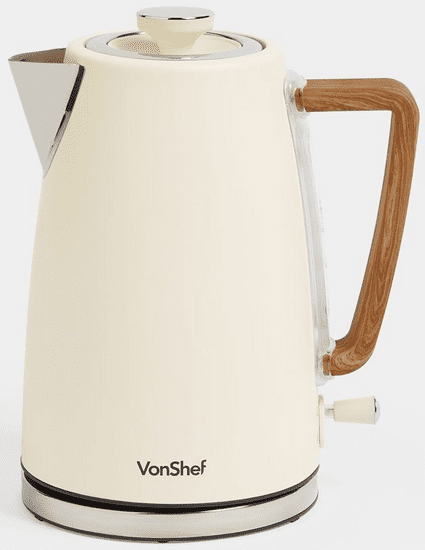 VonShef Cream & Wood kuhalo za vodu, 1.7 l