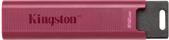 Kingston DT Max USB pogon, 512 GB, 3.2 Gen2, 1000/900MB/s, metalni, klizni konektor, crveni (DTMAXA/512GB)