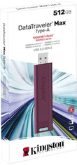 Kingston DT Max USB pogon, 512 GB, 3.2 Gen2, 1000/900MB/s, metalni, klizni konektor, crveni (DTMAXA/512GB)