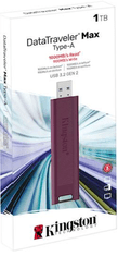 Kingston DT Max USB disk, 1 TB, 3.2 Gen2, 1000/900MB/s, metalni, klizni konektor, crvena (DTMAXA/1TB)