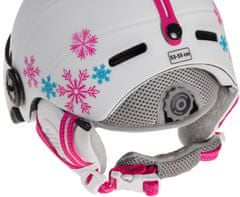 Skijaška kaciga Rider Pro, bijela/mat roza, 53 - 55