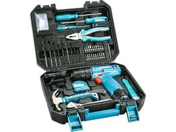 Total Akumulatorska bušilica/odvijač THKTHP10812 Akumulatorska bušilica/odvijač 12V Li-ion s alatima, set od 81 komada