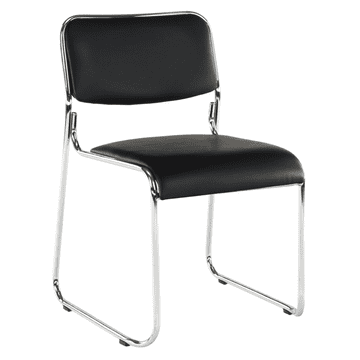 eoshop Konferencijska stolica BULUT, crna eko koža, metalni okvir, krom, stogiva