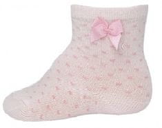 EWERS 20530 čarape za djevojčice s mašnom i točkicama, ružičaste, 16-17