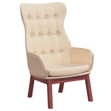 Vidaxl Stolica za opuštanje od tkanine krem