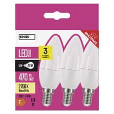 EMOS LED žarulja Classic Candle/klasična svijeća 6 W E14, topla bijela