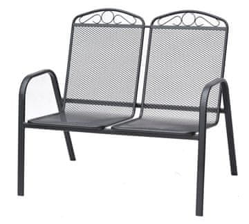 Rojaplast Elegantna Čelična Vrtna Klupa s Naslonom i Otvorom za Suncobran