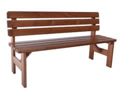 Rojaplast Drvena Vrtna Klupa LAKIRANA VIKING 150 cm - 3 Sjedala, FSC Certifikat