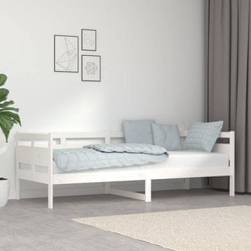 Vidaxl Dnevni krevet Bijeli masivni borov drvo 80x200 cm