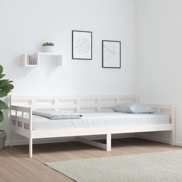 Vidaxl Dnevni krevet Bijeli masivni borov drvo 90x200 cm