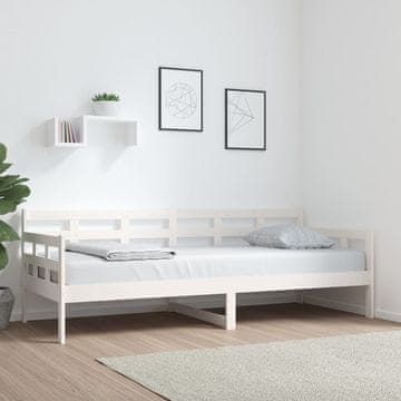 Vidaxl Dnevni krevet Bijeli masivni borov drvo 80x200 cm