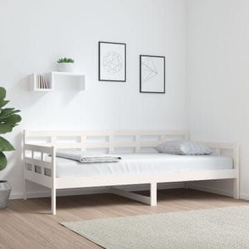 Vidaxl Dnevni krevet Bijeli masivni borov drvo 90x190 cm