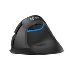 Delux Ergonomski vertikalni bežični miš RGB 2400DPI Black