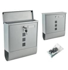 Malatec Poštanski sandučić srebrni + ladica za časopise
