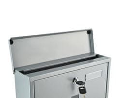 Malatec Poštanski sandučić srebrni + ladica za časopise