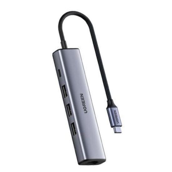 Ugreen USB-C priključna stanica, USB3.0, 3x RJ45, USB-C (20932)