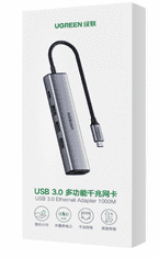 Ugreen USB-C priključna stanica, USB3.0, 3x RJ45, USB-C (20932)