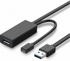 Ugreen USB produžetak, mogućnost napajanja, 5m, crna (20826)