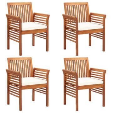 Vidaxl Vrtne blagovaonske stolice s jastucima 4 kom od bagremovog drva