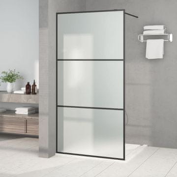 Vidaxl Tuš paravan, crni, 100x195 cm, matirano ESG staklo