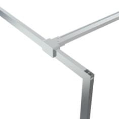 Vidaxl Pregrada za tuš srebrna 100 x 195 cm s prozirnim staklom ESG