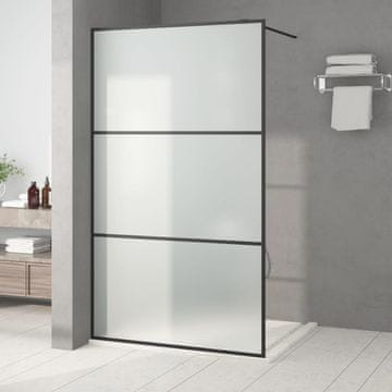 Vidaxl Tuš paravan, crni, 115x195 cm, matirano ESG staklo