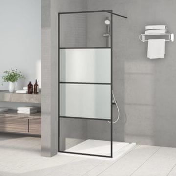 Vidaxl Tuš paravan, crni, 80x195 cm, polumatno ESG staklo