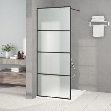 Vidaxl Tuš paravan, crni, 80x195 cm, matirano ESG staklo