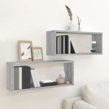 Vidaxl Zidne police, set od 2, sivi hrast sonoma, 60x15x23 cm