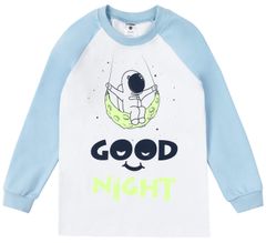 Garnamama dječja pidžama s printom, koji svijetli u mraku, svijetlo plava, 158 (md50841_fm70)