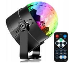 Ikonka Disco LED RGB efekt svjetlosti projektora + daljinski upravljač