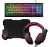 Trust Ziva gaming set, 4 u 1, tipkovnica, miš, podloga, slušalice, crna (24233)